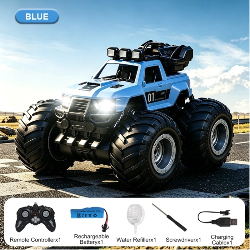 AUTO A CONTROL REMOTO MONSTER TRUCK RECARGABLE CON LUCES AZUL - 3