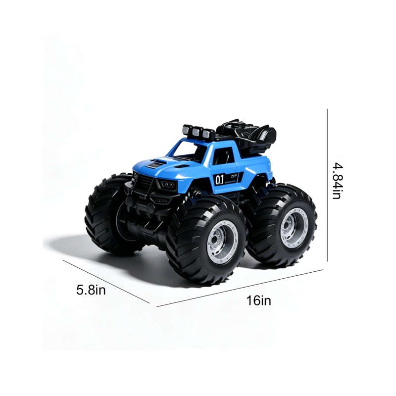 AUTO A CONTROL REMOTO MONSTER TRUCK RECARGABLE CON LUCES AZUL - 4