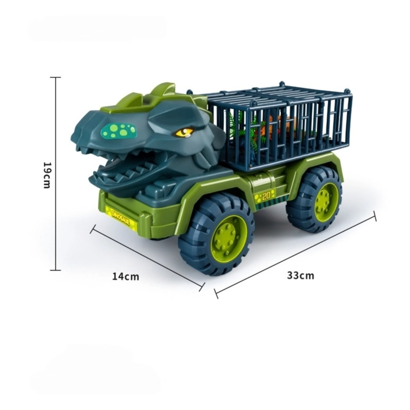 CAMION TRANSPORTADOR DE DINOSAURIOS T-REX JUGUETE CON FIGURAS - 5