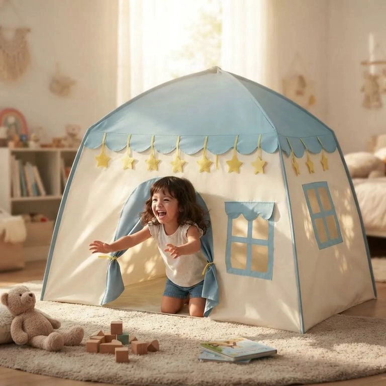 CARPA INFANTIL CASITA DE JUEGOS CASTILLO CELESTE NIÑOS - 1