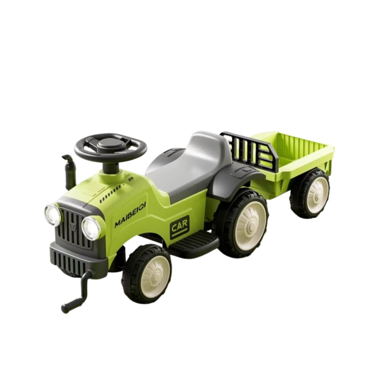 TRACTOR CORREPASILLOS ANDADOR CON REMOLQUE PARA NIÑOS VERDE - 1