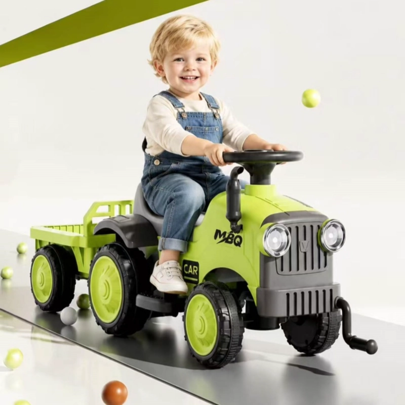 TRACTOR CORREPASILLOS ANDADOR CON REMOLQUE PARA NIÑOS VERDE - 3