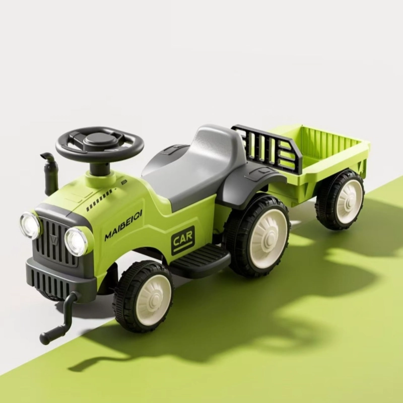 TRACTOR CORREPASILLOS ANDADOR CON REMOLQUE PARA NIÑOS VERDE - 4