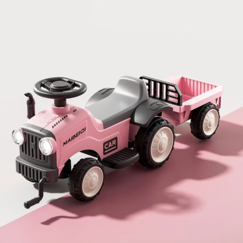 TRACTOR CORREPASILLOS ANDADOR CON REMOLQUE PARA NIÑOS ROSADO - 4