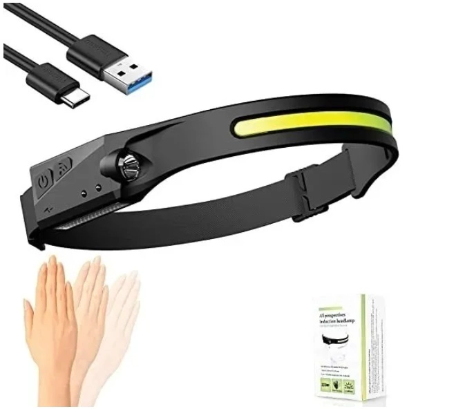 LINTERNA NYLON FRONTAL 350 LÚMENES RECARGABLE SENSOR MOVIMIENTO - 1