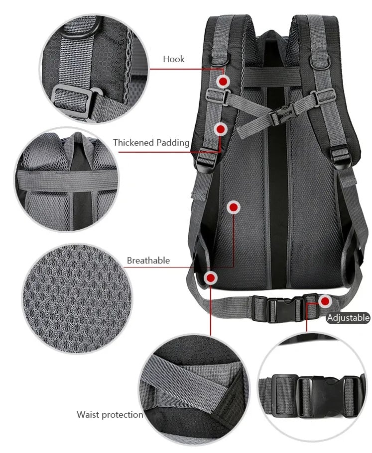 MOCHILA MULTIFUNCIONAL OUTDOOR IMPERMEABLE PARA NOTEBOOK Y VIAJES - 5