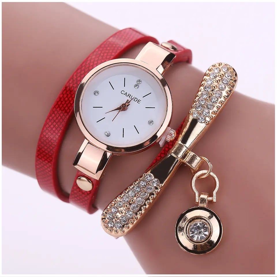 RELOJ MUJER CUARZO LUJO PERSONALIZADO ES CON INCRUSTACIONES Y PULSERA - 1