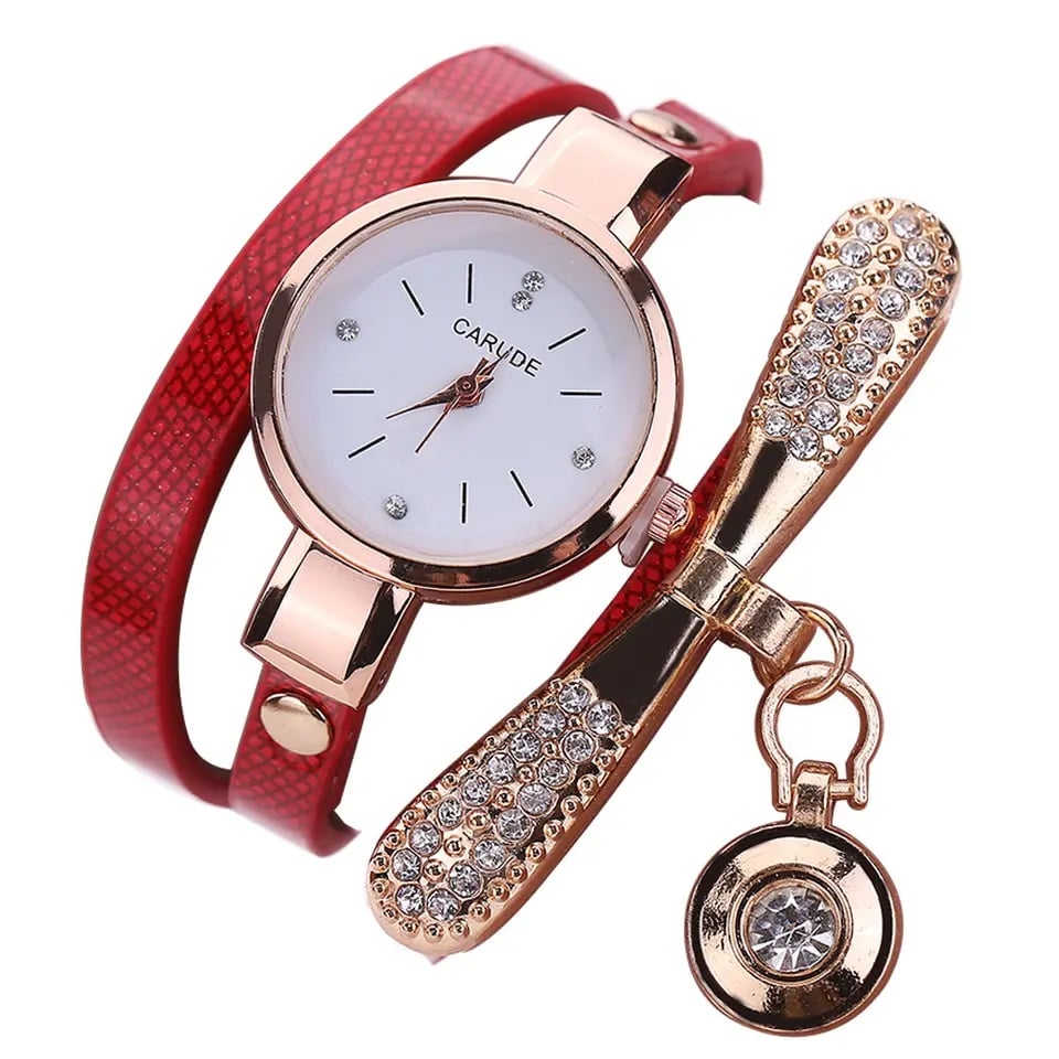 RELOJ MUJER CUARZO LUJO PERSONALIZADO ES CON INCRUSTACIONES Y PULSERA - 2