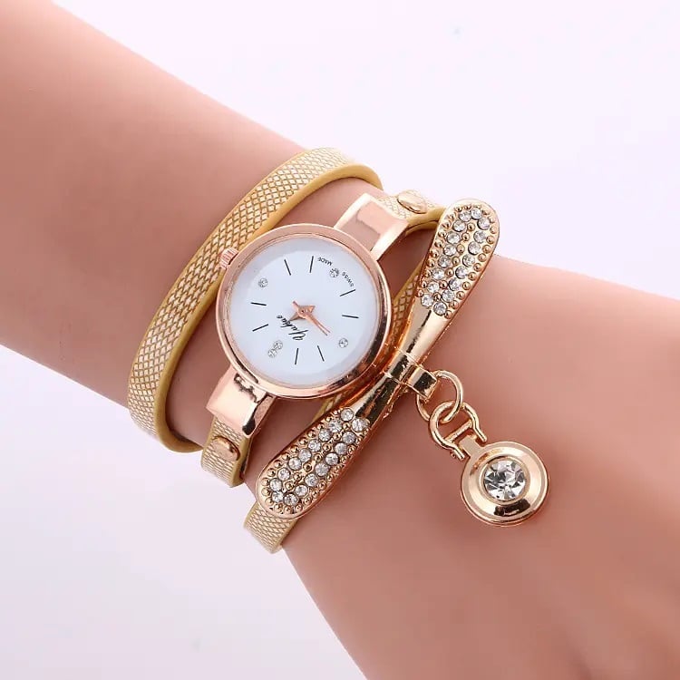 RELOJ MUJER CUARZO LUJO PERSONALIZADO ES CON INCRUSTACIONES Y PULSERA - 1