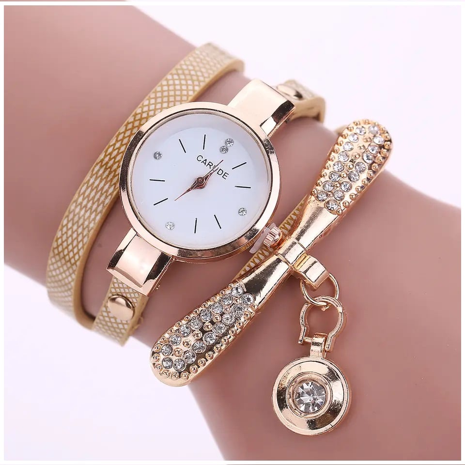 RELOJ MUJER CUARZO LUJO PERSONALIZADO ES CON INCRUSTACIONES Y PULSERA - 3