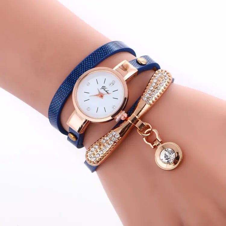 RELOJ MUJER CUARZO LUJO PERSONALIZADO ES CON INCRUSTACIONES Y PULSERA - 1