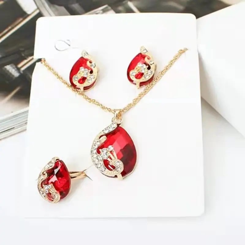 RELOJ MUJER CUARZO SET LUJO ES CON COLGANTE AROS ANILLO Y PULSERA - 6