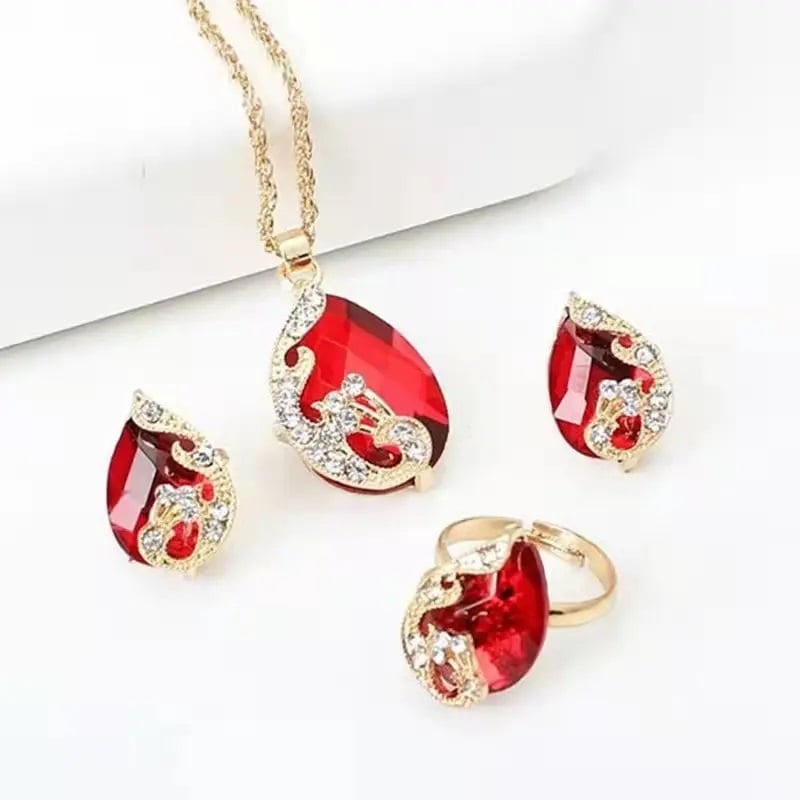 RELOJ MUJER CUARZO SET LUJO ES CON COLGANTE AROS ANILLO Y PULSERA - 7