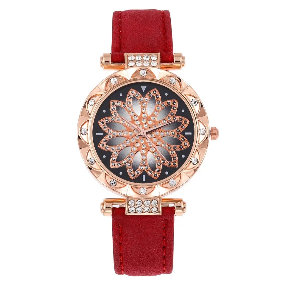 RELOJ MUJER CUARZO SET LUJO ES CON COLGANTE AROS ANILLO Y PULSERA - 8