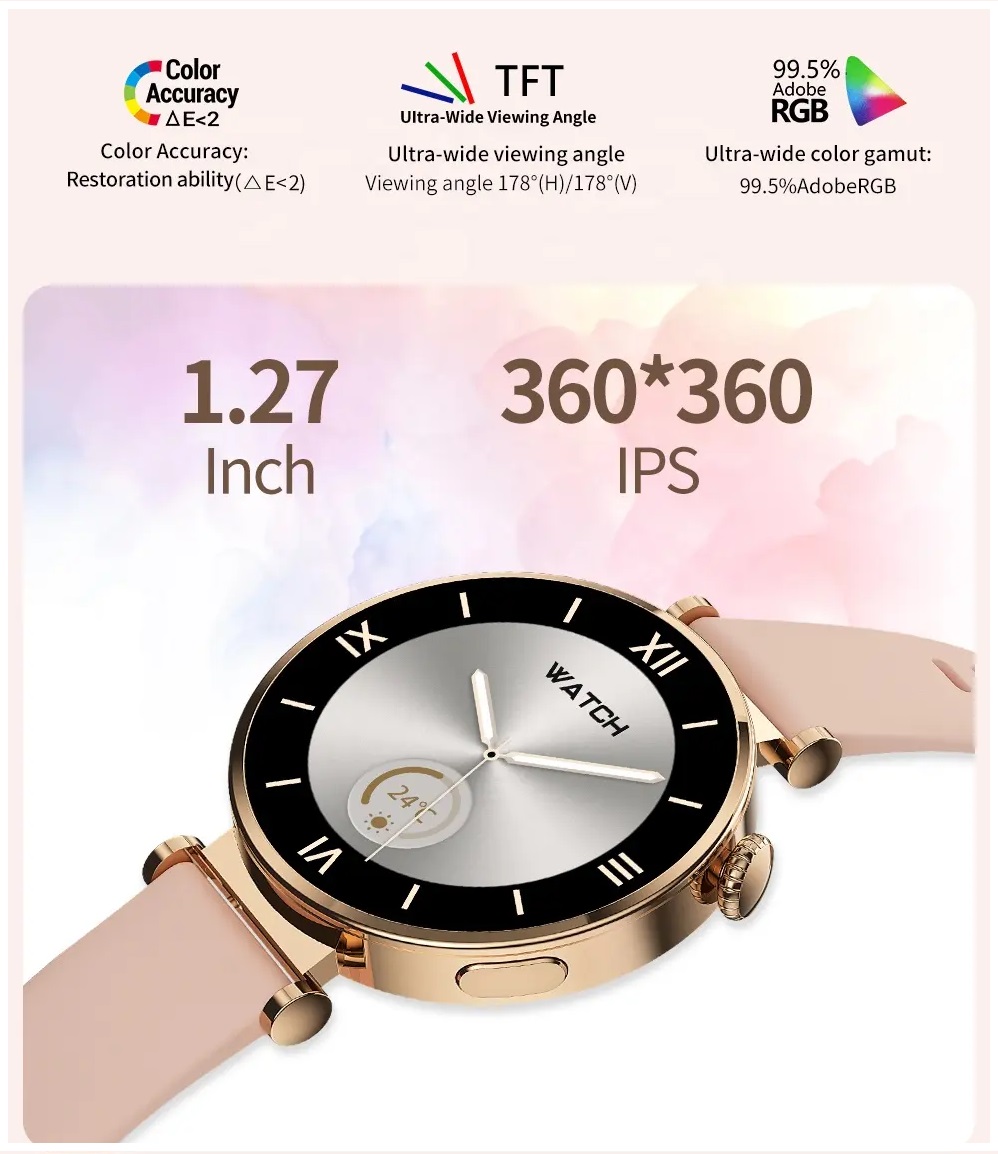 SMARTWATCH GT4 MINI ROSADO NUEVO MUJERES PANTALLA ALTA DEFINICIÓN 1.27 - 4