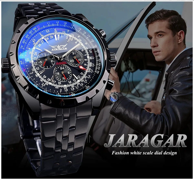 RELOJ AUTOMATICO DEPORTIVO PARA HOMBRE CRONOGRAFO RESISTENCIA AL AGUA - 4