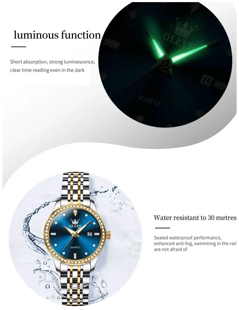 RELOJ DE PULSERA LUJO MUJER CUARZO CIRCONIAS BRILLANTES ELEGANTE - 3