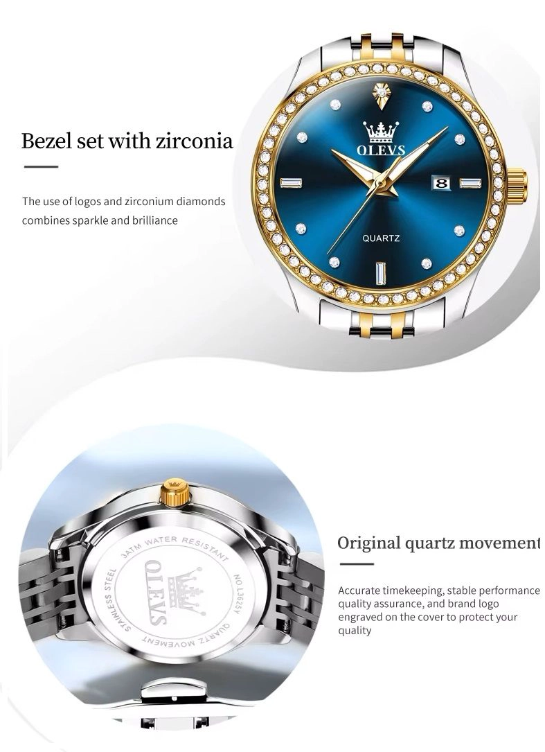 RELOJ DE PULSERA LUJO MUJER CUARZO CIRCONIAS BRILLANTES ELEGANTE - 5