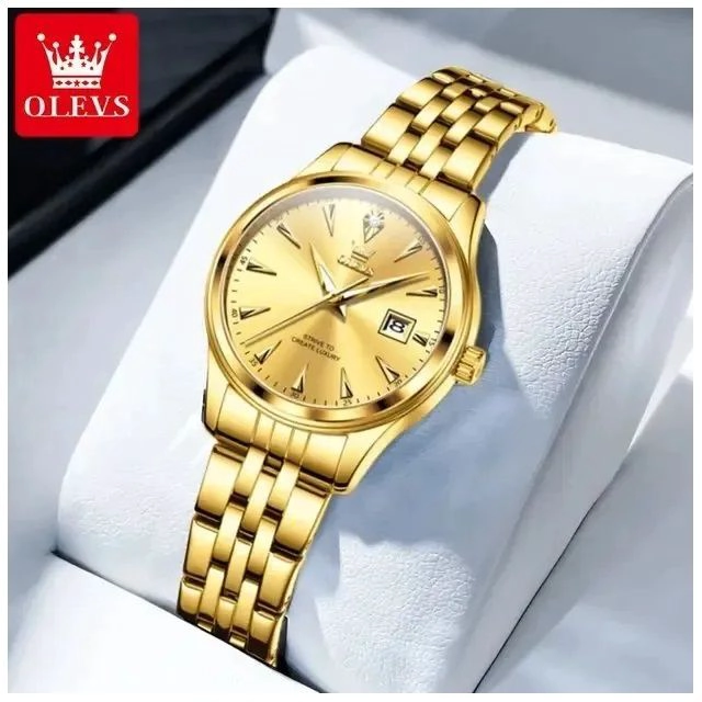 RELOJ DE LUJO DORADO PARA MUJER CON ACABADO DORADO BRILLANTE ALTA GAMA - 3