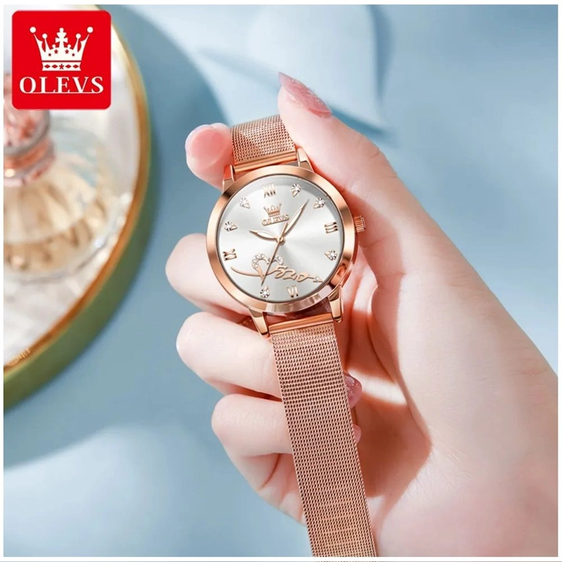 RELOJ DE MUJER DISEÑO ELEGANTE FEMENINO DE CUARZO ROSA DORADO - 6