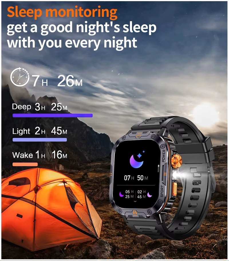 SMARTWATCH DEPORTIVO MEMORIA 4GB MUSICA LOCAL LINTERNA TACTICA - 3