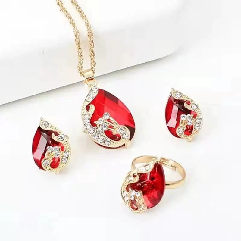 SET DE LUJO PARA MUJERES CON RELOJ COLGANTE AROS ANILLO Y PULSERA - 6