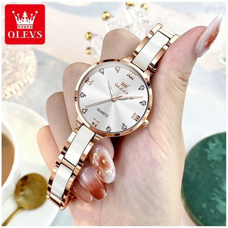 RELOJ DE MUJER ELEGANTE DE CUARZO CORREA DE CERAMICA ACERO INOXIDABLE - 2