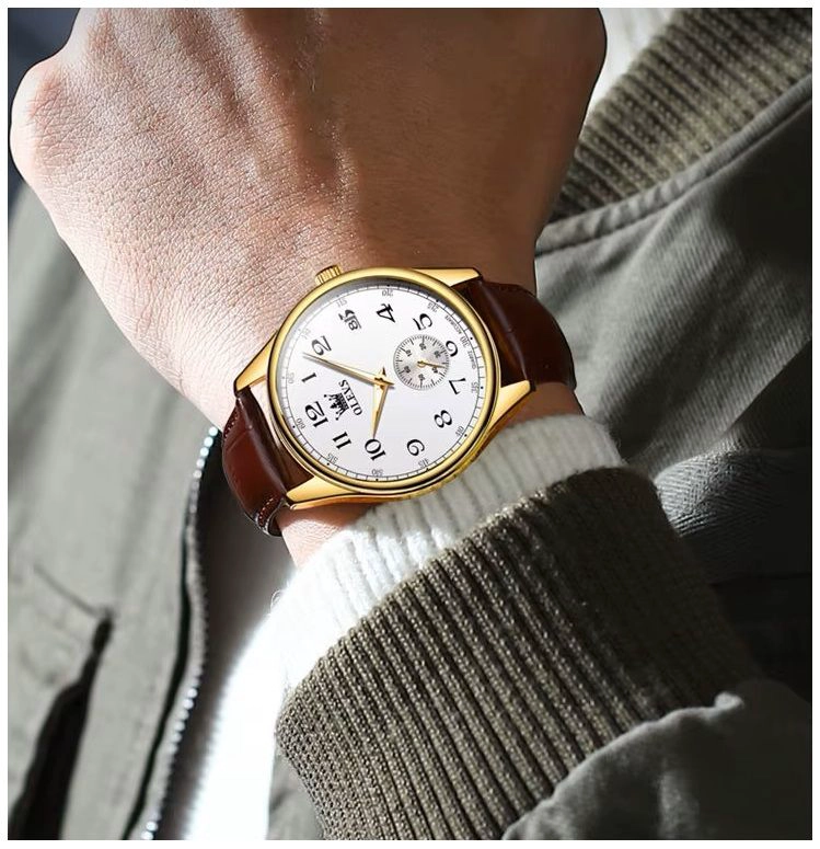 RELOJ ANALOGO PARA HOMBRE CON MOVIMIENTO CUARZO CORREA CUERO - 3
