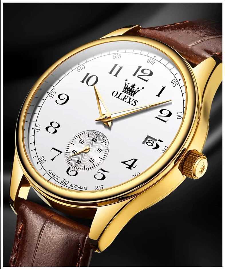 RELOJ ANALOGO PARA HOMBRE CON MOVIMIENTO CUARZO CORREA CUERO - 6