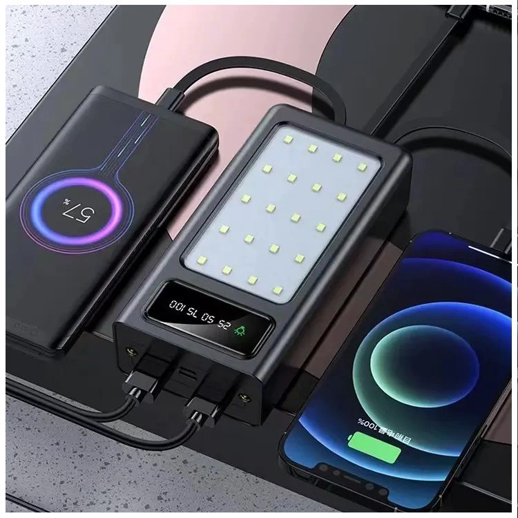BATERIA PORTATIL 30000MAH CON CARGA RAPIDA Y LUZ LED - 4