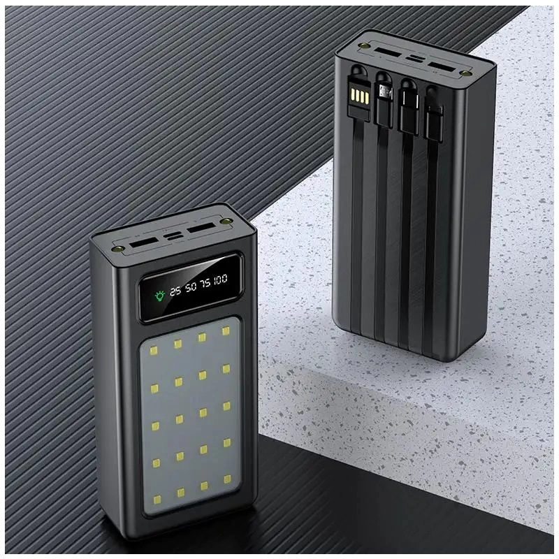 BATERIA PORTATIL 30000MAH CON CARGA RAPIDA Y LUZ LED - 8