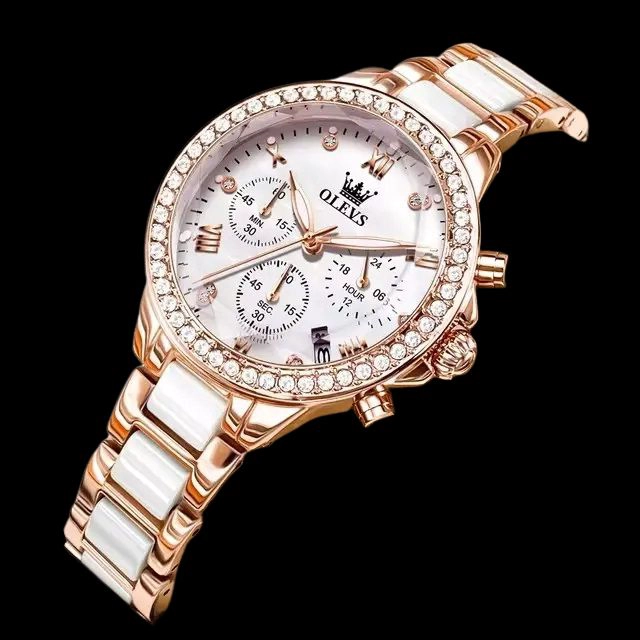 RELOJ DE MUJER MULTIFUNCIONAL CORREA DE ACERO INOXIDABLE CON CERAMICA - 2