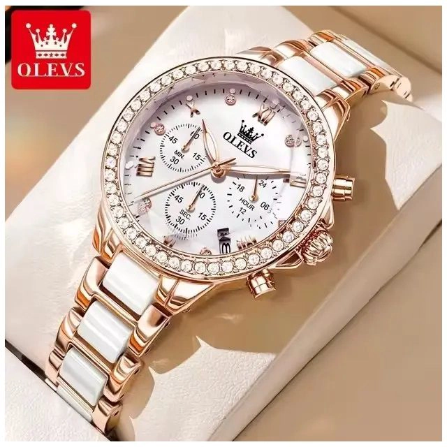 RELOJ DE MUJER MULTIFUNCIONAL CORREA DE ACERO INOXIDABLE CON CERAMICA - 3
