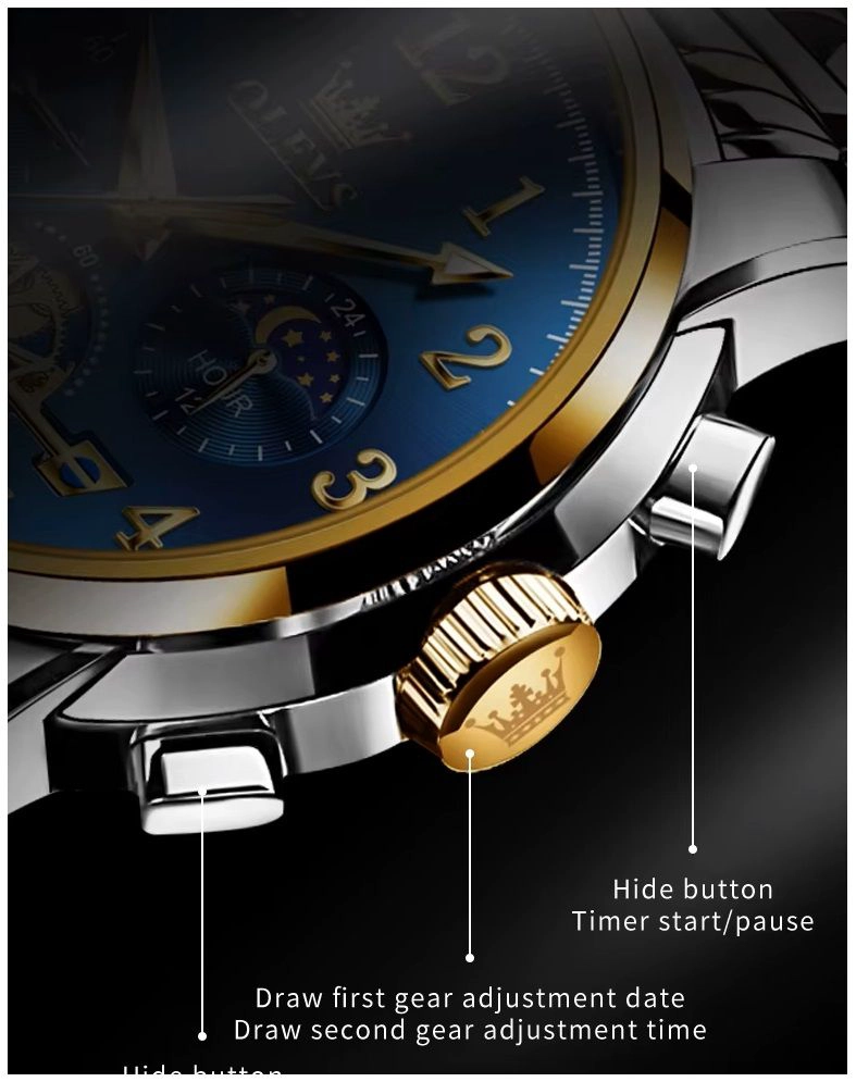 RELOJ CRONOGRAFO DE LUJO PARA HOMBRE ELEGANTE ESTILO EJECUTIVO - 4