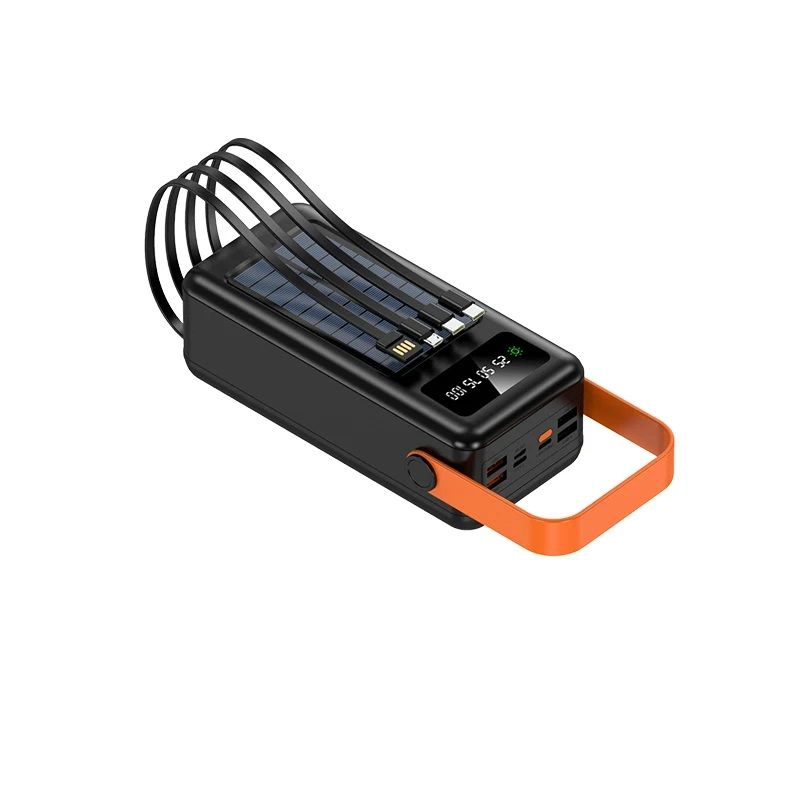 POWER BANK SOLAR 40000 MAH CARGA RAPIDA, LINTERNA Y CABLES INTEGRADOS - 1