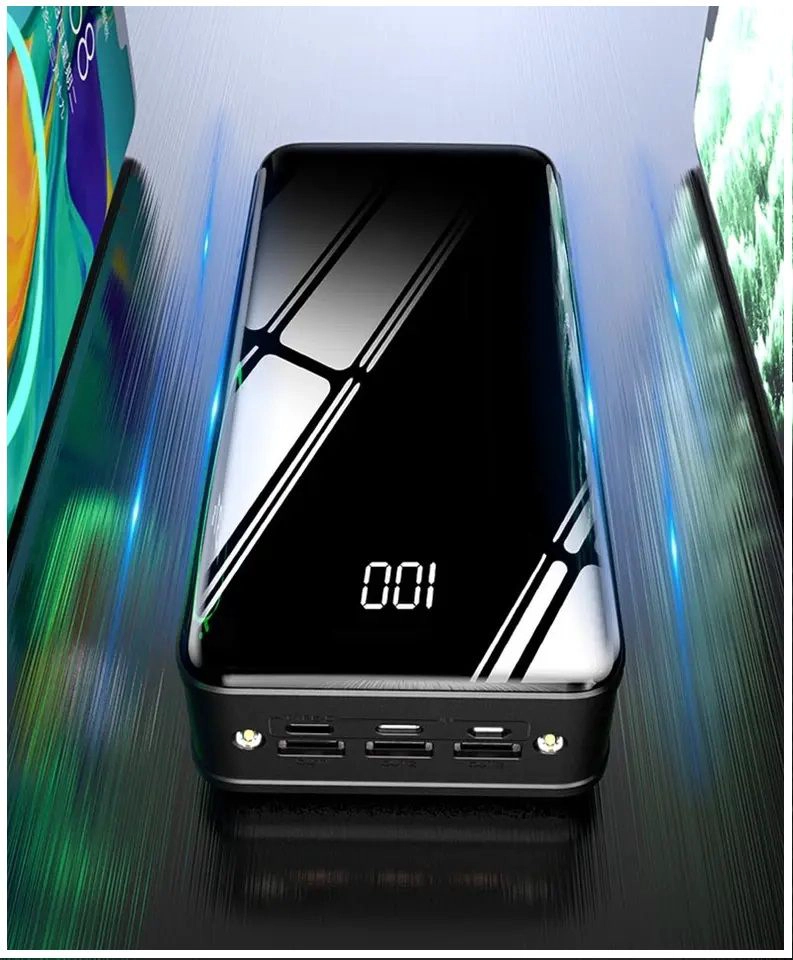 CARGADOR PORTATIL POWER BANK 3USB TIPO C LIGHTNING LINTERNA - 4
