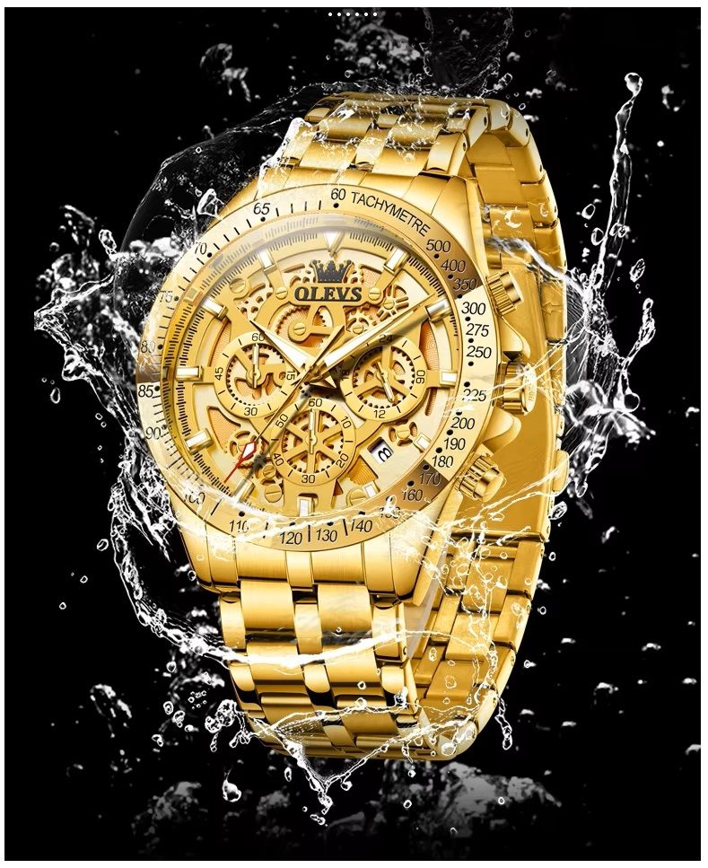 RELOJ DE PULSERA HOMBRE ELEGANTE CLASICO DE LUJO ACERO INOXIDABLE - 3