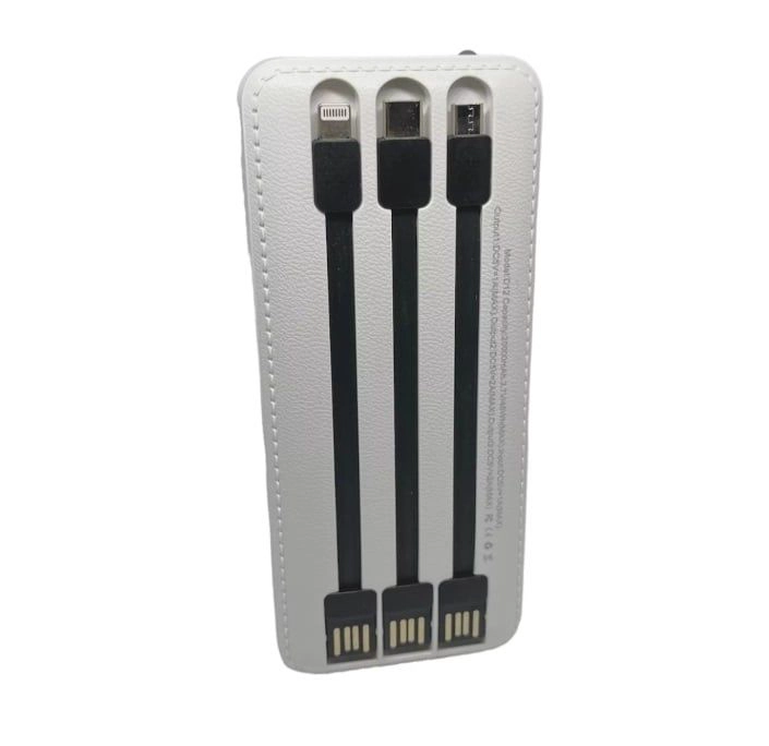 CARGADOR PORTATIL 20000MAH 3 PUERTOS USB CABLES LINTERNA - 3