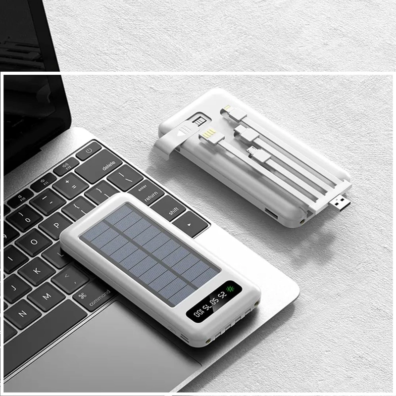 POWER BANK SOLAR 20000MAH CARGA RAPIDA PANTALLA LED CABLES INTEGRADOS - 3