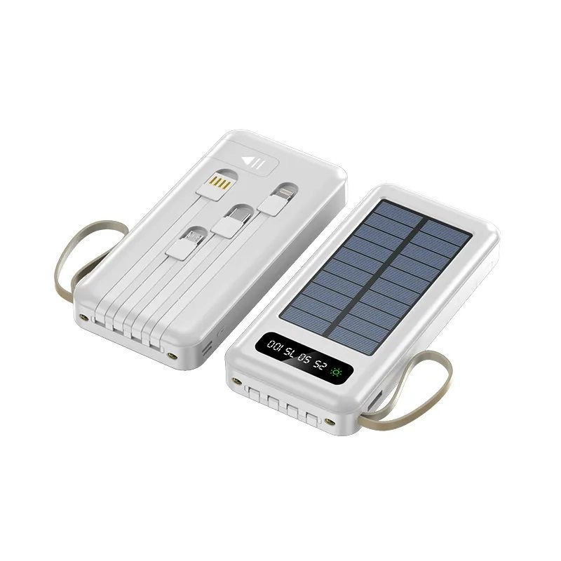 POWER BANK SOLAR 20000MAH CARGA RAPIDA PANTALLA LED CABLES INTEGRADOS - 8