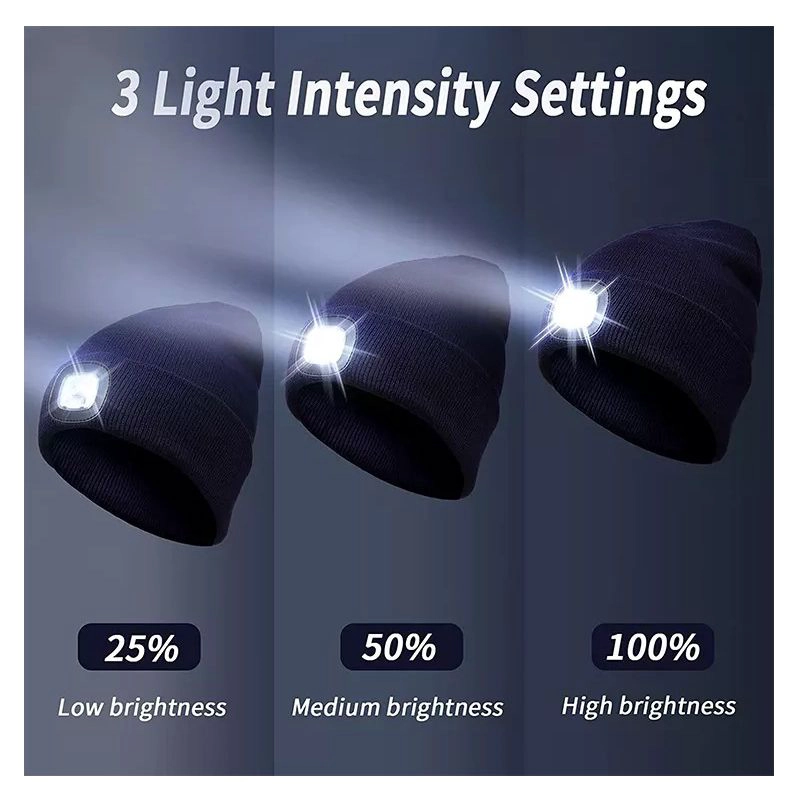CARGADOR GORRO CON LINTERNA LED 3 MODOS RECARGABLE1200MAH AZUL - 2
