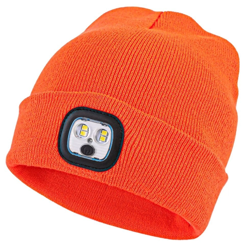 GENÉRICO CARGADOR GORRO CON LINTERNA LED 3 MODOS RECARGABLE1200MAH NARANJO