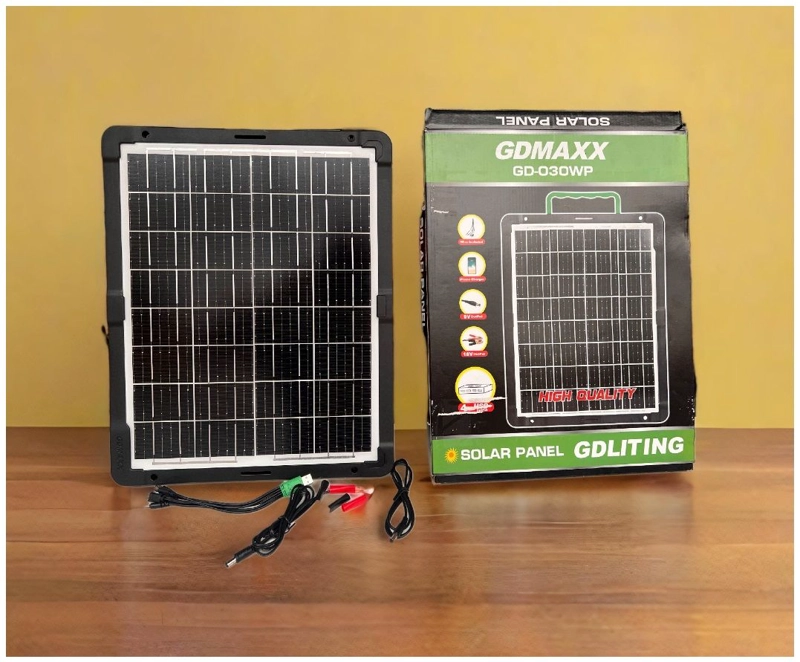 PANEL SOLAR PORTATIL 30W CARGA MULTIPLE PARA SMARTPHONES LAMPARAS - 1