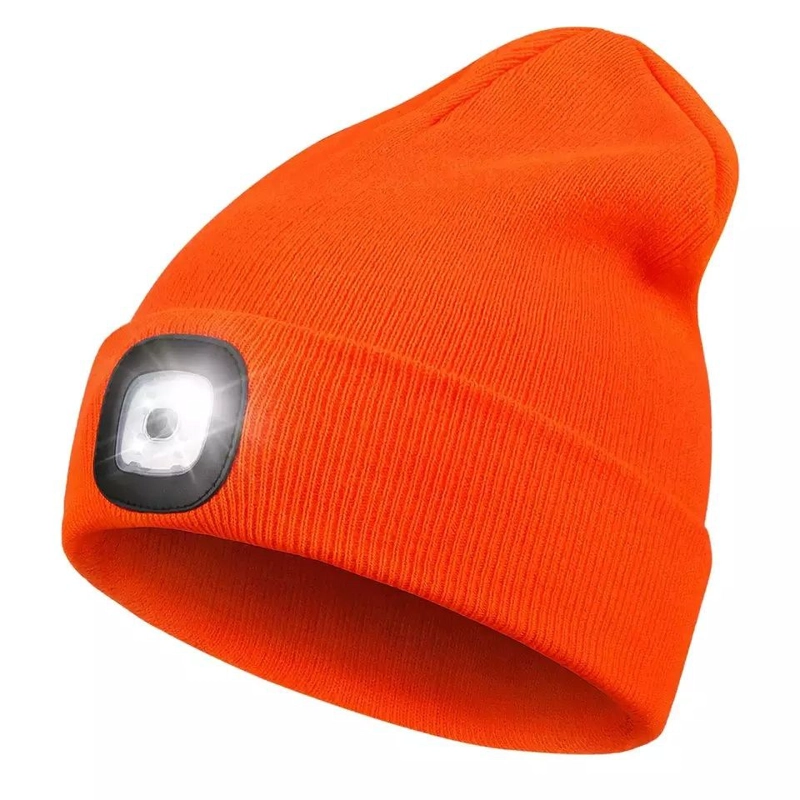 GENÉRICO CARGADOR GORRO CON LINTERNA LED 3 MODOS RECARGABLE1200MAH NARANJO