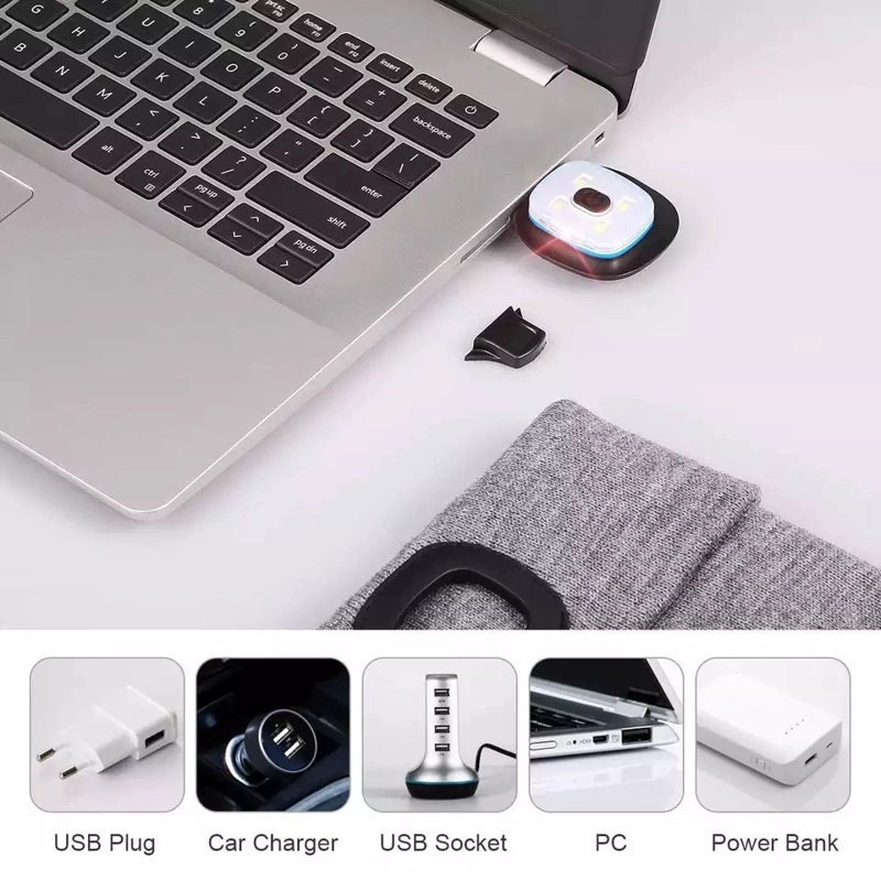 GENÉRICO CARGADOR GORRO CON LINTERNA LED 3 MODOS RECARGABLE1200MAH NARANJO