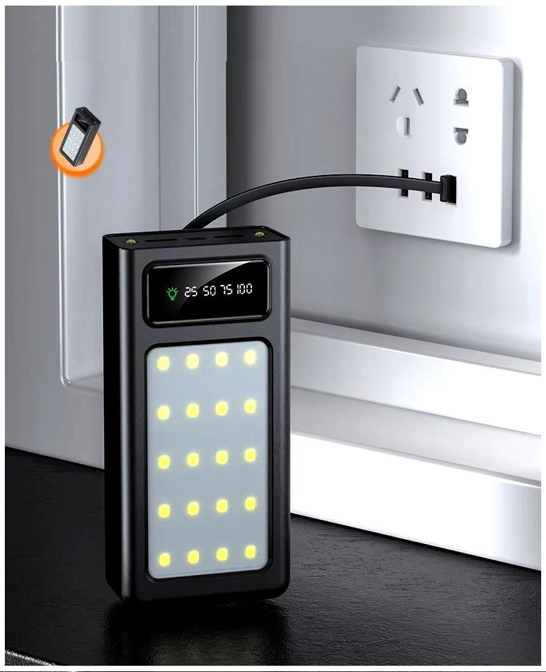 BATERIA PORTATIL POWER BANK 30000MAH CARGA RAPIDA Y LUZ LED DE EMERGENCIA 10W - 5