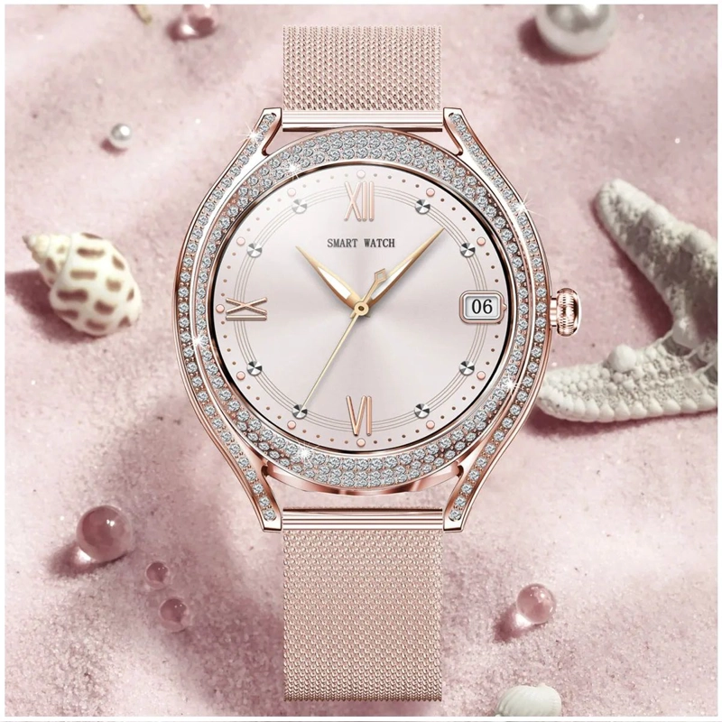 GENÉRICO SMARTWATCH DEPORTIVO MUJER PANTALLA AMOLED 1.28 DETALLES EN DIAMANTES