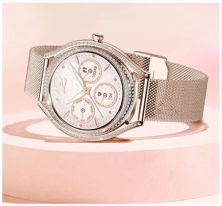 SMARTWATCH DEPORTIVO MUJER PANTALLA AMOLED 1.28 DETALLES EN DIAMANTES - 2