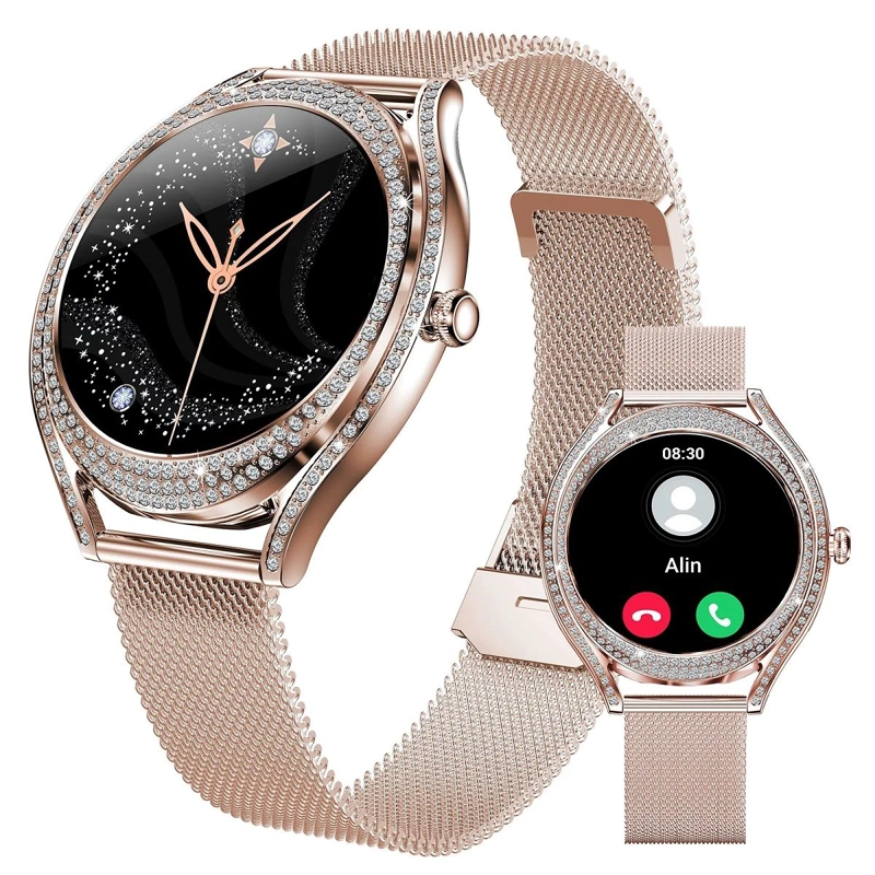SMARTWATCH DEPORTIVO MUJER PANTALLA AMOLED 1.28 DETALLES EN DIAMANTES - 4