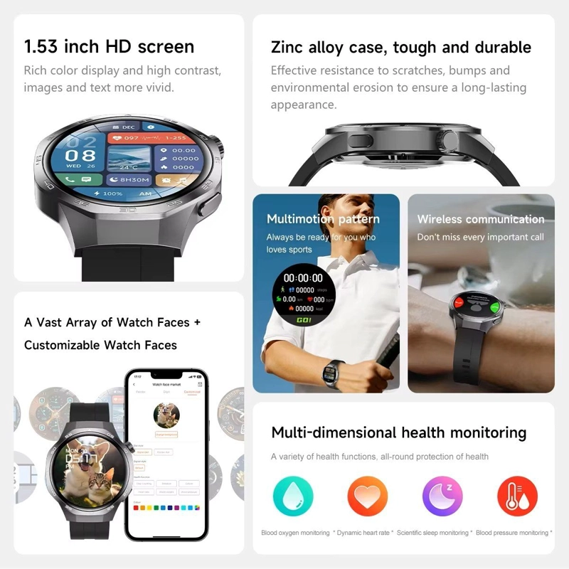 SMARTWATCH DEPORTIVO CON PANTALLA HD CORREA DE CUERO IP68 300MAH - 6